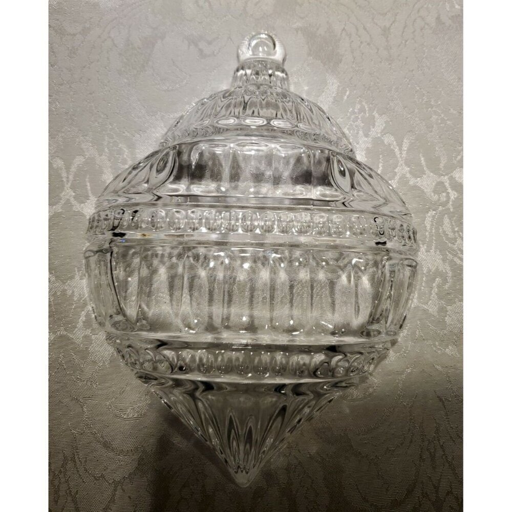 Vintage Fifth Avenue LTD Crystal Christmas Ornament 6 in Candy Dish w/box